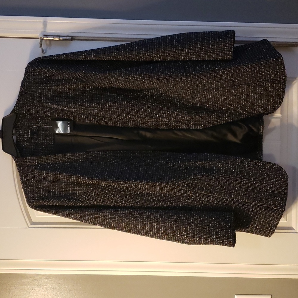 torrid Black & Silver Tweed Open Blazer